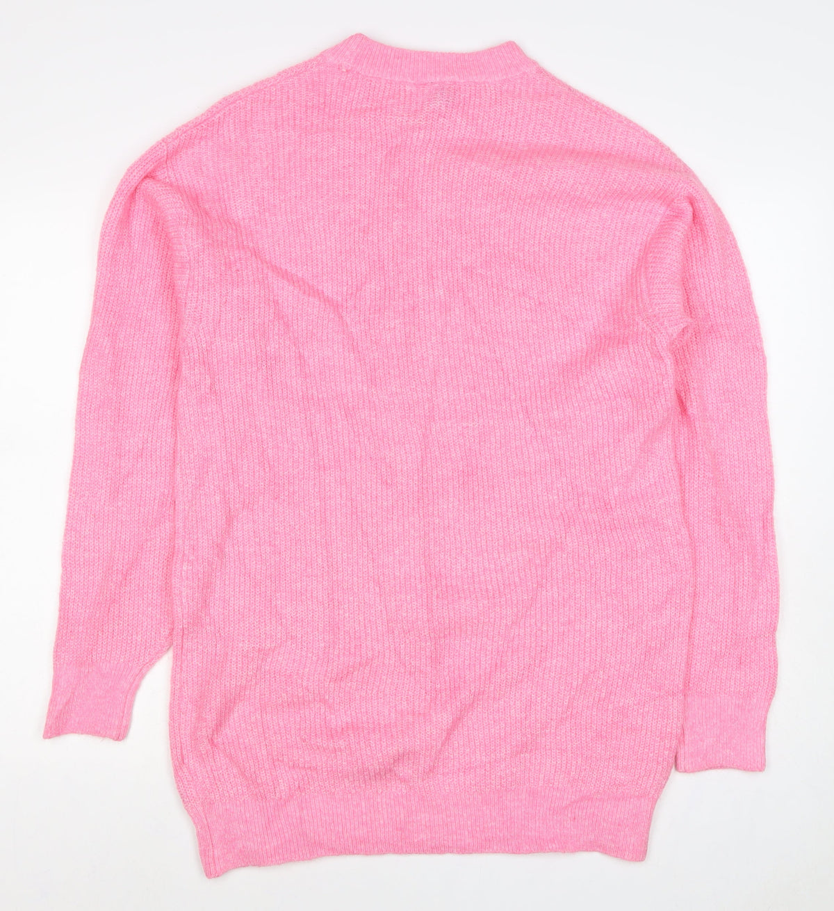 Divided Women’s Pink S Oversized Mock Neck Knit Tunic Jumper