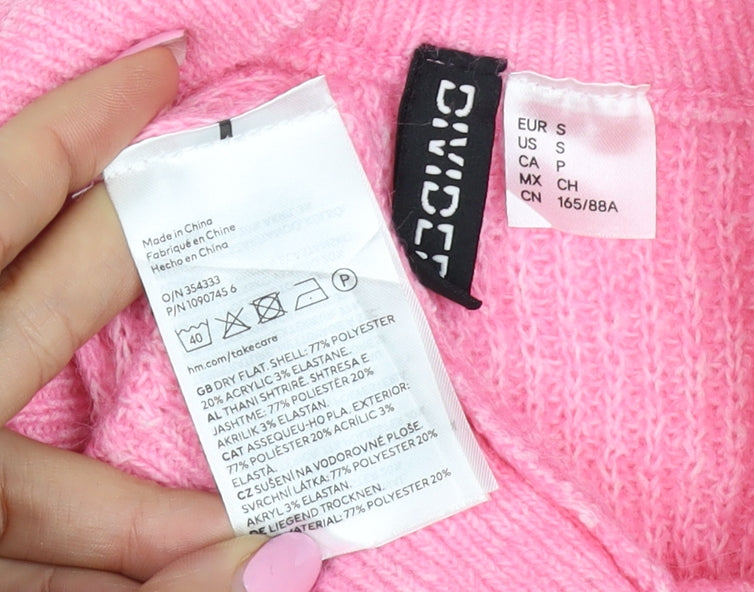Divided Women’s Pink S Oversized Mock Neck Knit Tunic Jumper