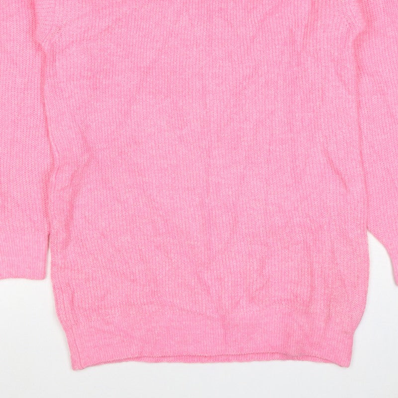 Divided Women’s Pink S Oversized Mock Neck Knit Tunic Jumper