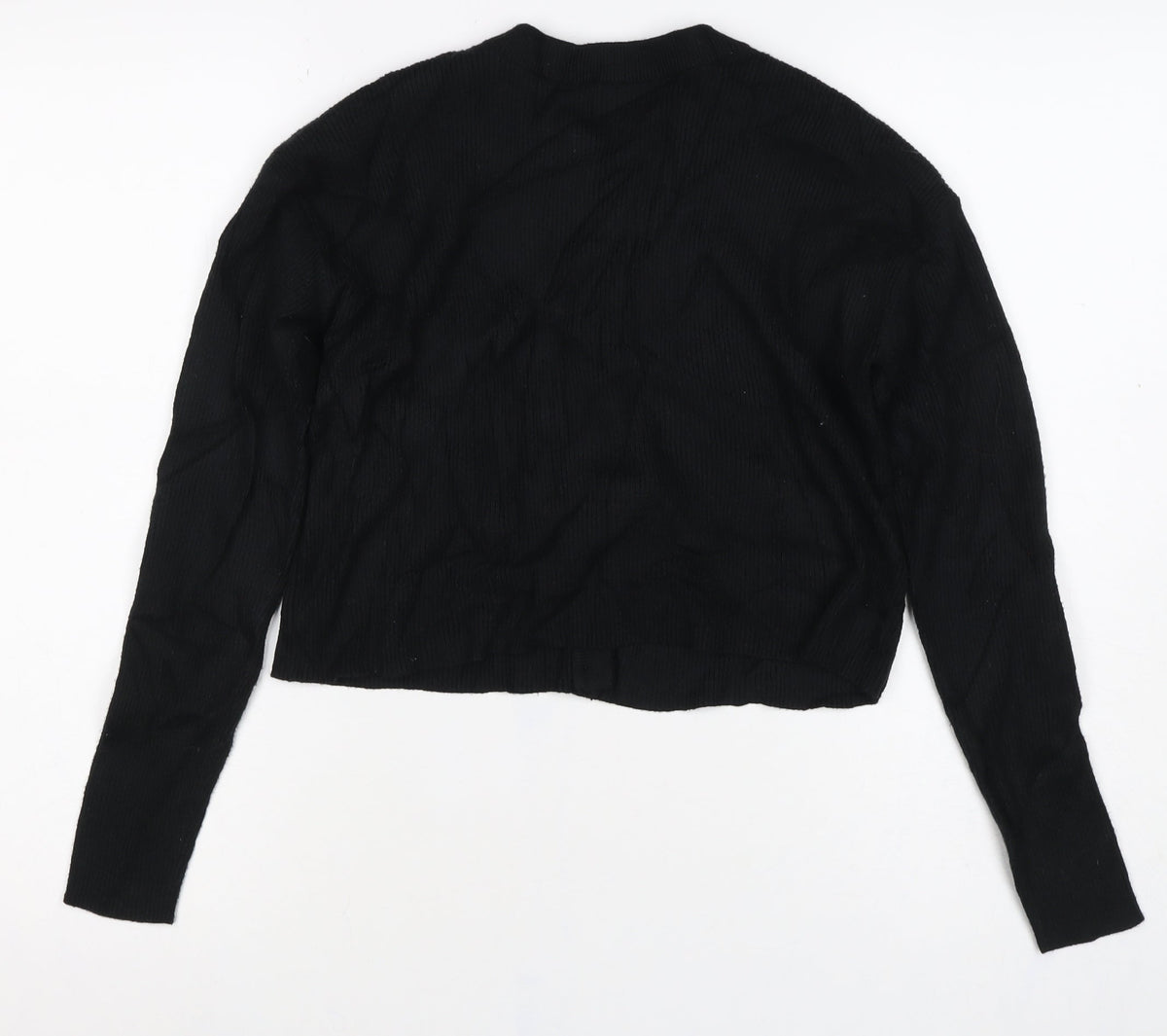 ASOS Design Women’s Black S Button Crew Neck Knit Cardigan