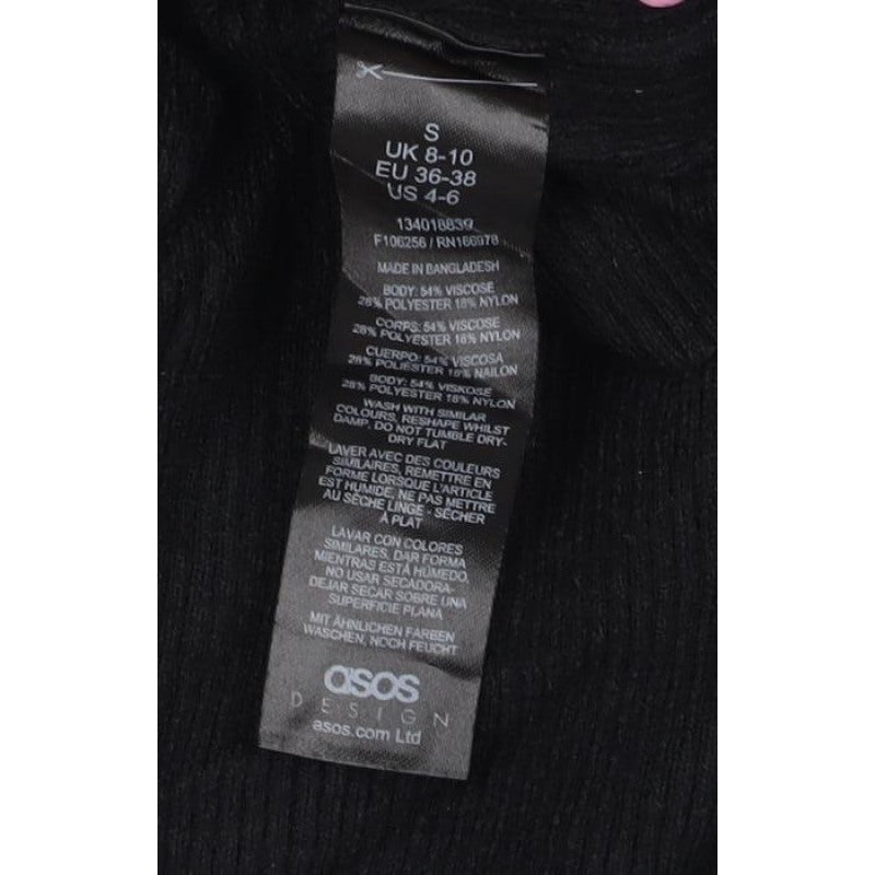 ASOS Design Women’s Black S Button Crew Neck Knit Cardigan
