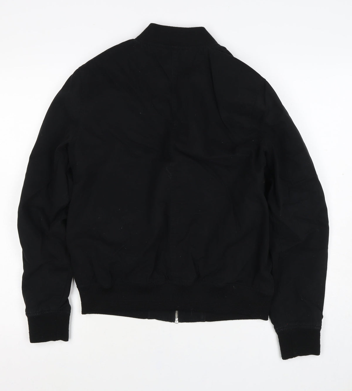 Topman Men’s Black S Cotton Bomber Jacket Full Zip Lined