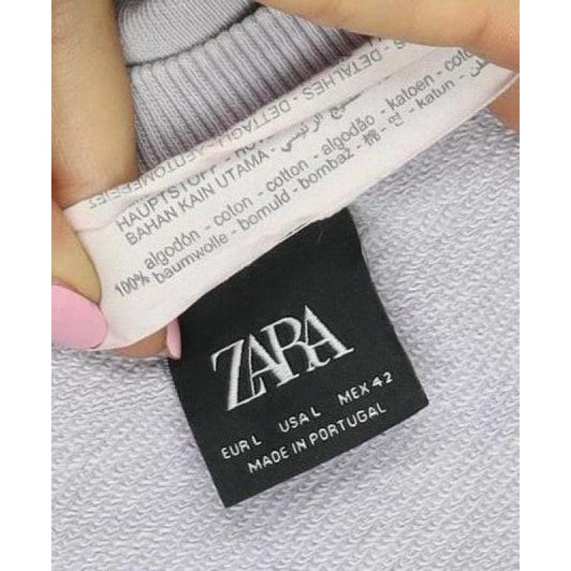 Zara Men Purple M Crew Neck Cotton Pullover Sweatshirt
