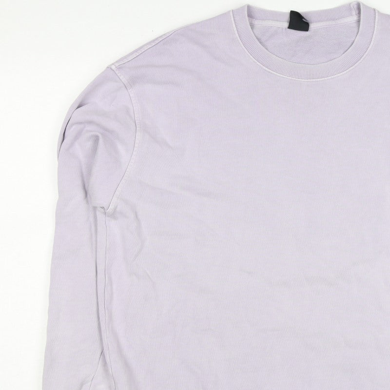 Zara Men Purple M Crew Neck Cotton Pullover Sweatshirt