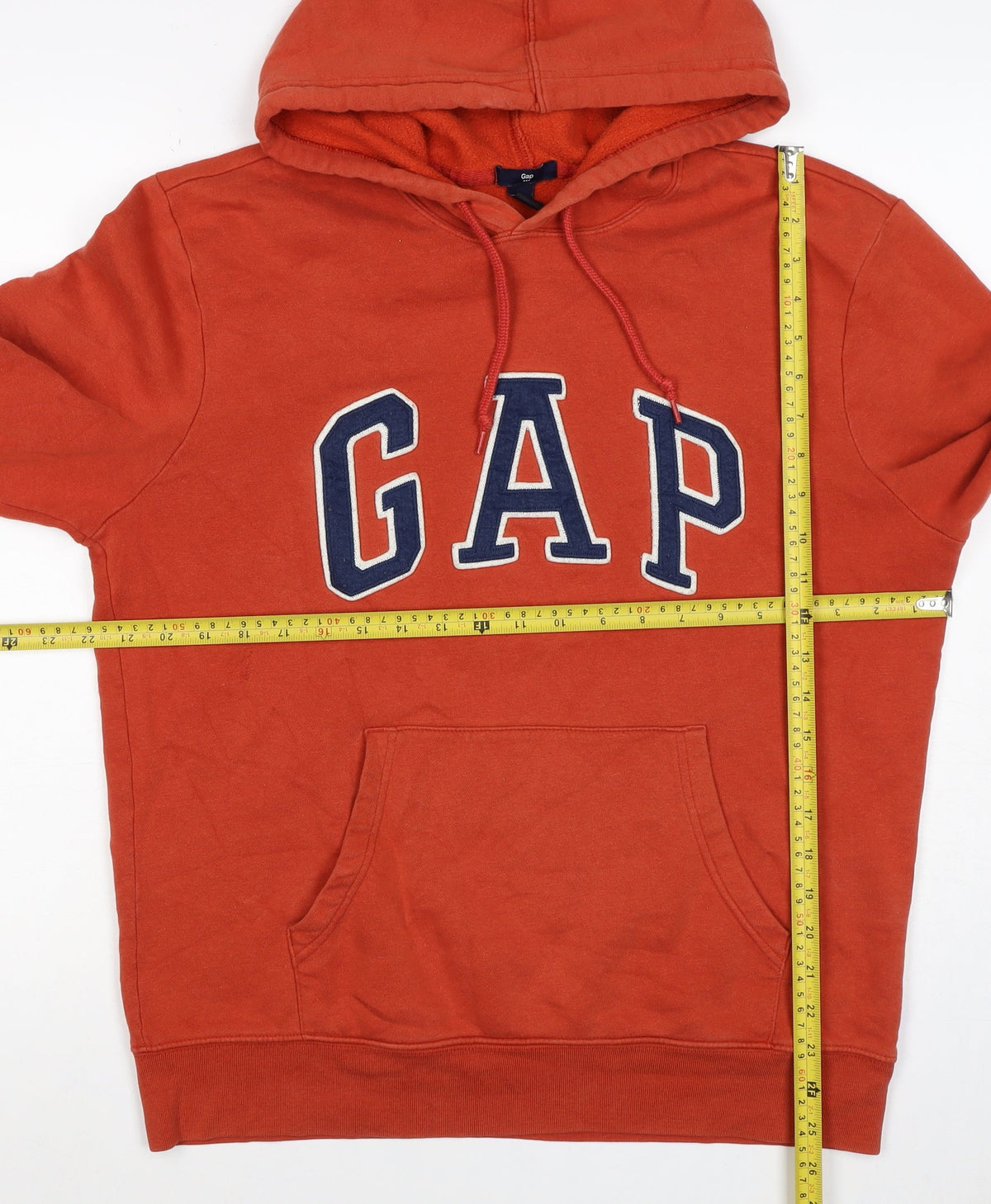 GAP Men’s Orange M Pullover Hoodie College Logo Fleece