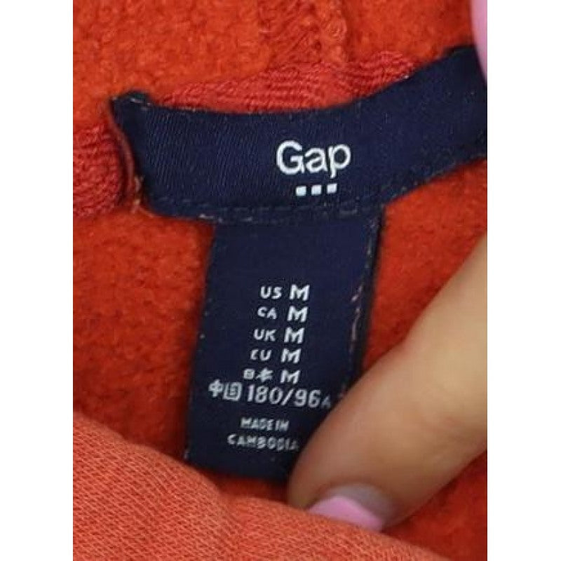 GAP Men’s Orange M Pullover Hoodie College Logo Fleece