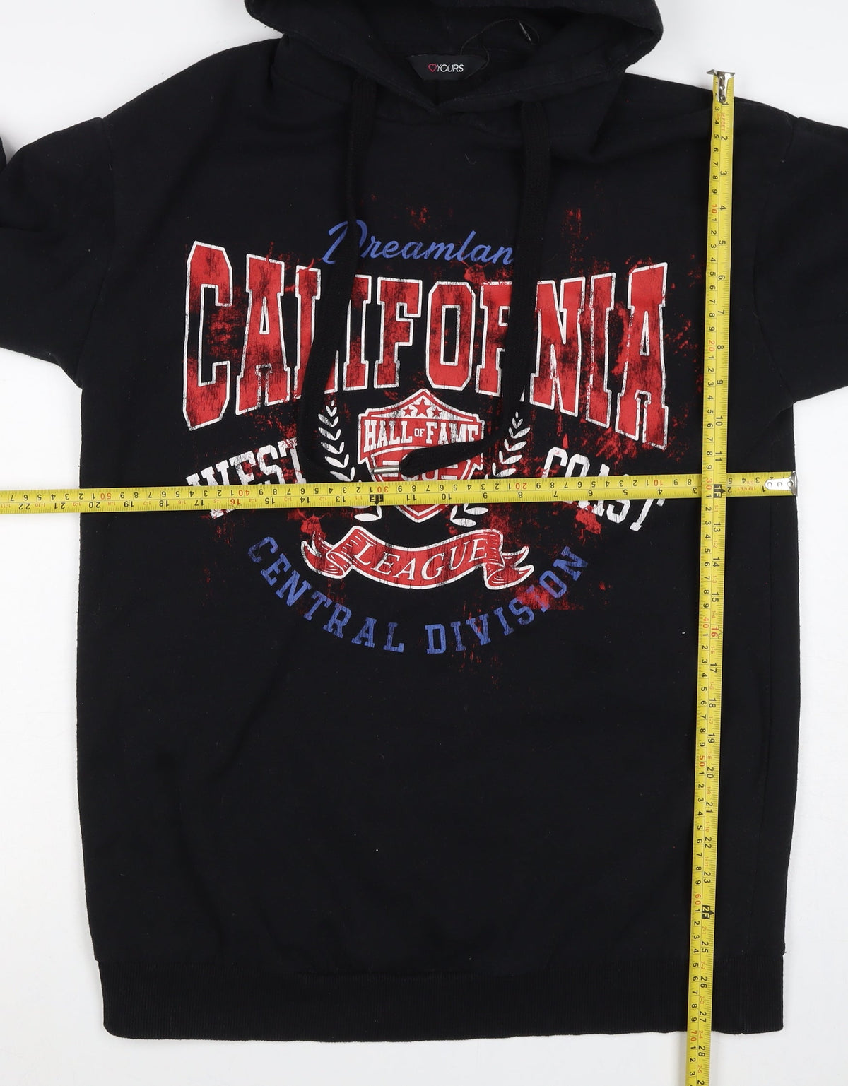 Yours Women Black UK 14 California Graphic Pullover Hoodie
