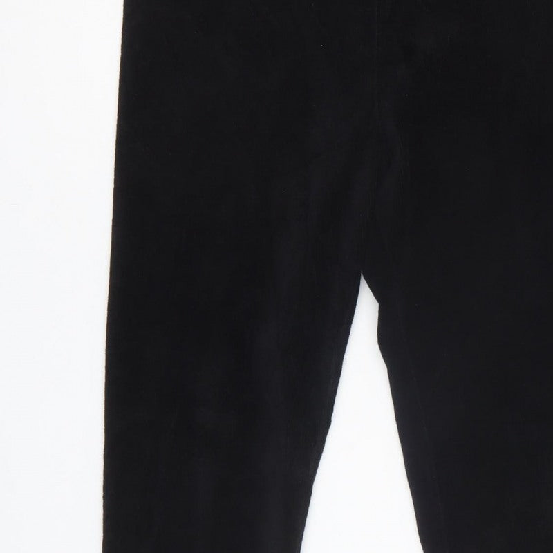Marks and Spencer Women Black UK 14 Regular Velour Stretch Leggings