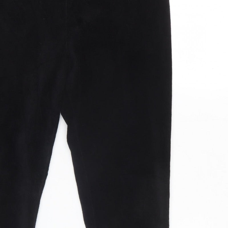 Marks and Spencer Women Black UK 14 Regular Velour Stretch Leggings