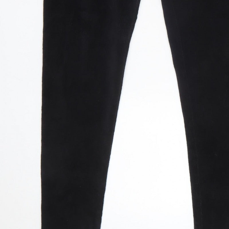 Marks and Spencer Women Black UK 14 Regular Velour Stretch Leggings