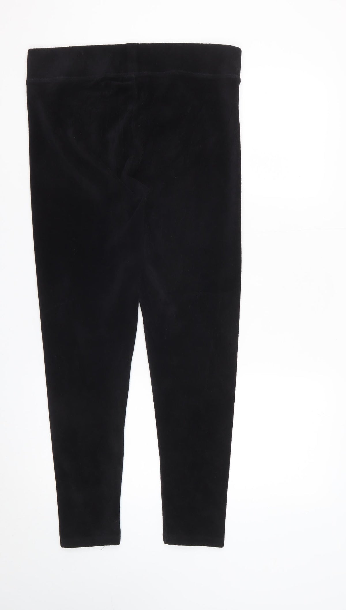 Marks and Spencer Women Black UK 14 Regular Velour Stretch Leggings