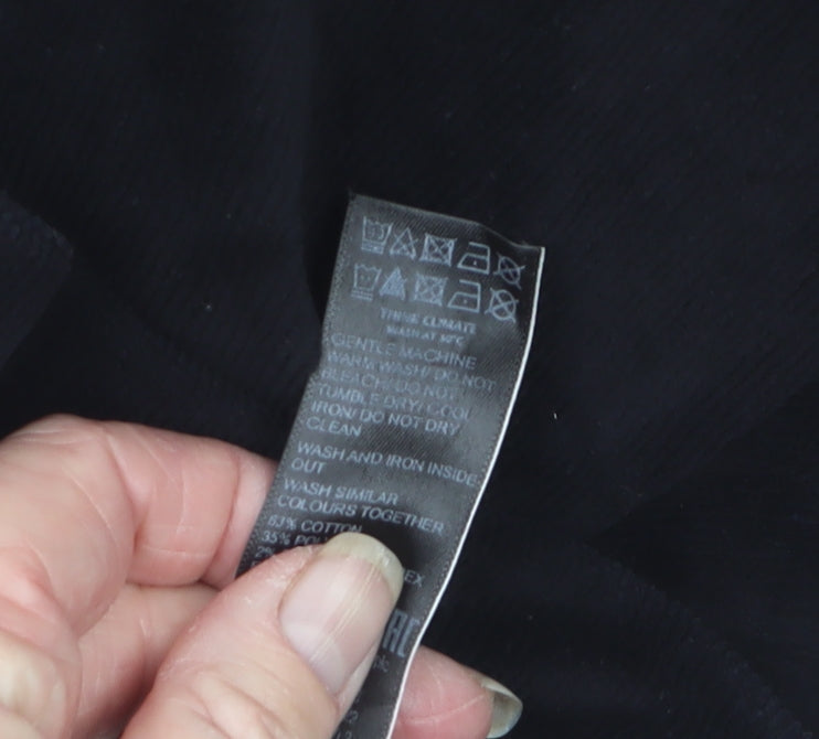 Marks and Spencer Women Black UK 14 Regular Velour Stretch Leggings
