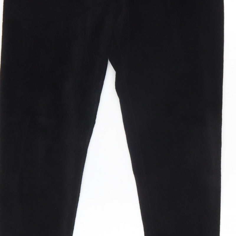 Marks and Spencer Women Black UK 14 Regular Velour Stretch Leggings
