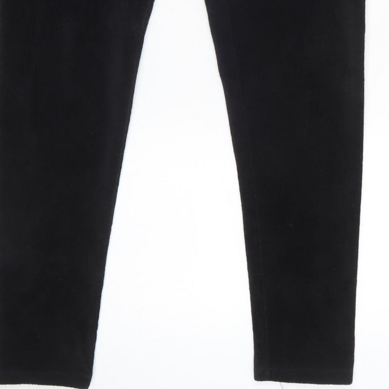 Marks and Spencer Women Black UK 14 Regular Velour Stretch Leggings