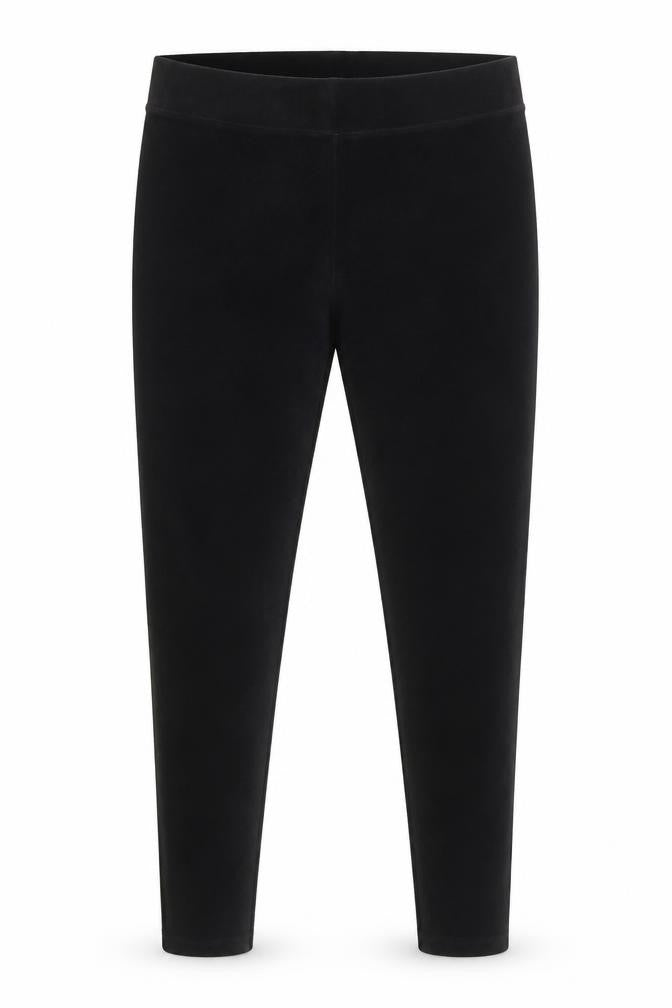 Marks and Spencer Women Black UK 14 Regular Velour Stretch Leggings