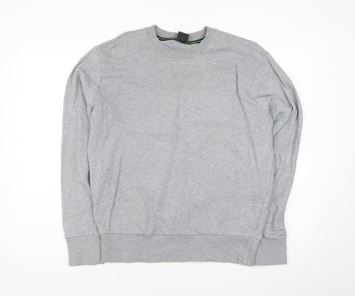 BOSS Men’s Grey Size S Crew Neck Pullover Sweatshirt