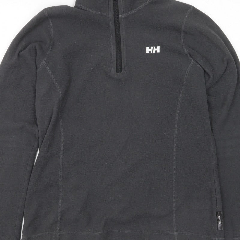Helly Hansen Women Black M 1/4 Zip Fleece Pullover Sweatshirt