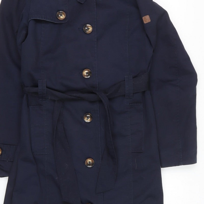 Desires Women’s Navy Blue S Long Belted Trench Coat