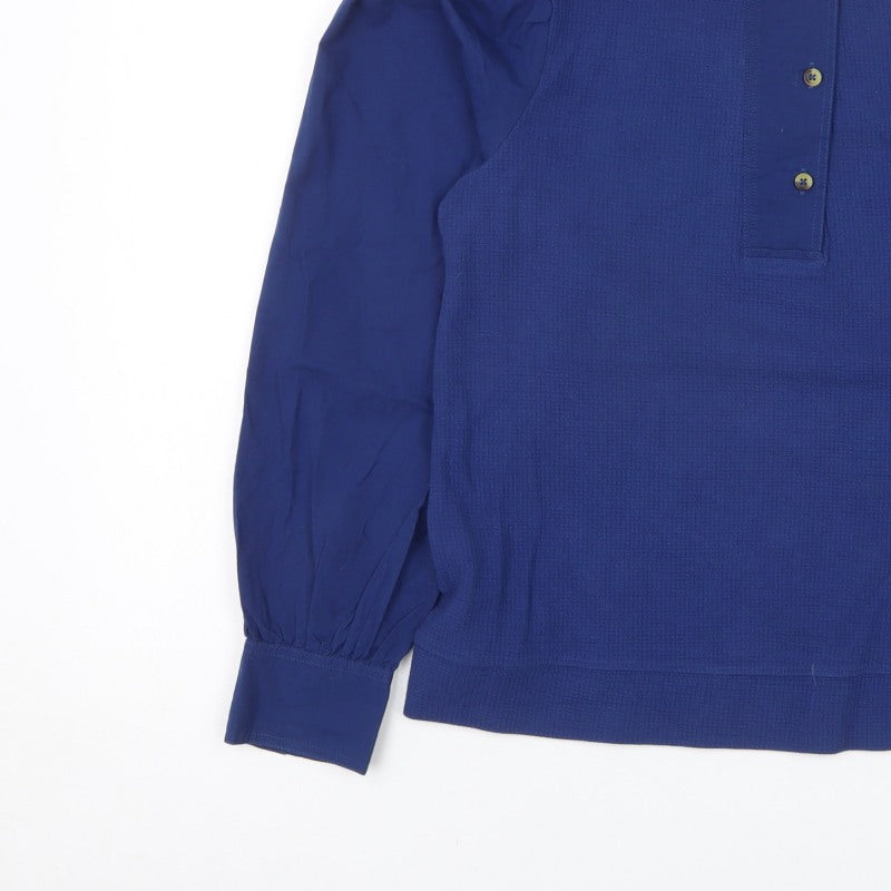White Stuff Women’s Blue UK 10 Jersey Blouse Puff Long Sleeve