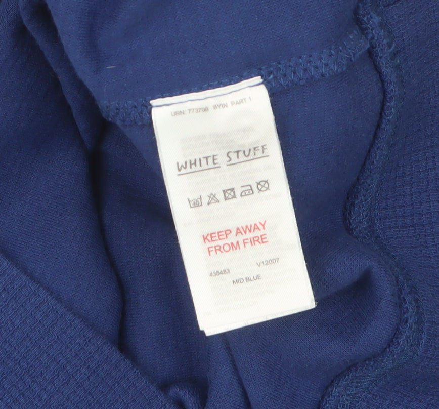 White Stuff Women’s Blue UK 10 Jersey Blouse Puff Long Sleeve
