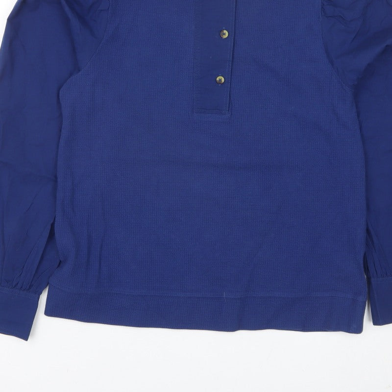 White Stuff Women’s Blue UK 10 Jersey Blouse Puff Long Sleeve