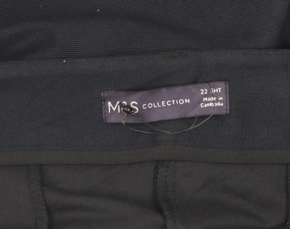 Marks & Spencer Women Black Size 22 Short Tapered High Rise Ankle Trousers