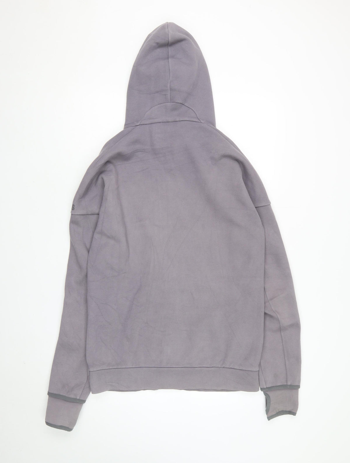 Adidas Men’s Grey S Full Zip Hooded Sports Hoodie Logo