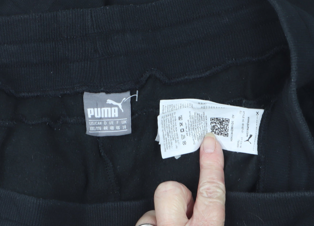 Puma Unisex Adults Black 2XL Jogger Sweatpants Logo Pockets