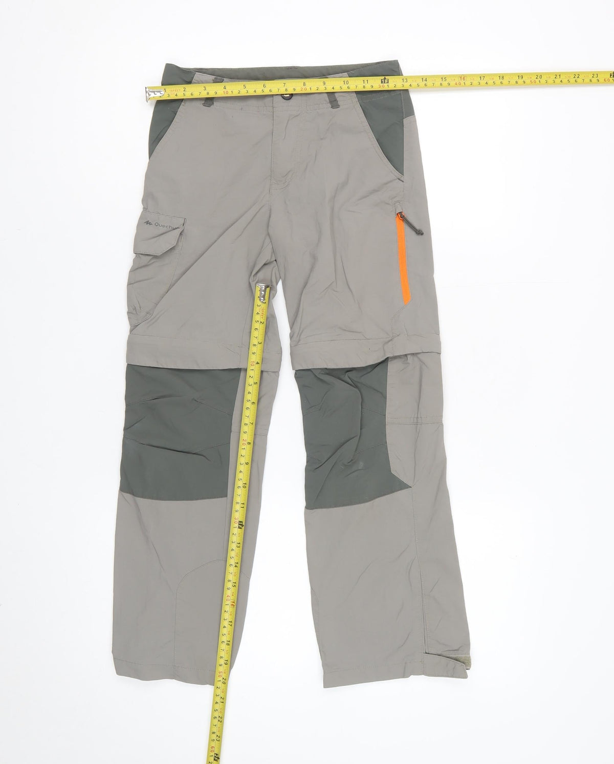 Quechua Boys Grey Green 10 Years Convertible Cargo Hiking Trousers