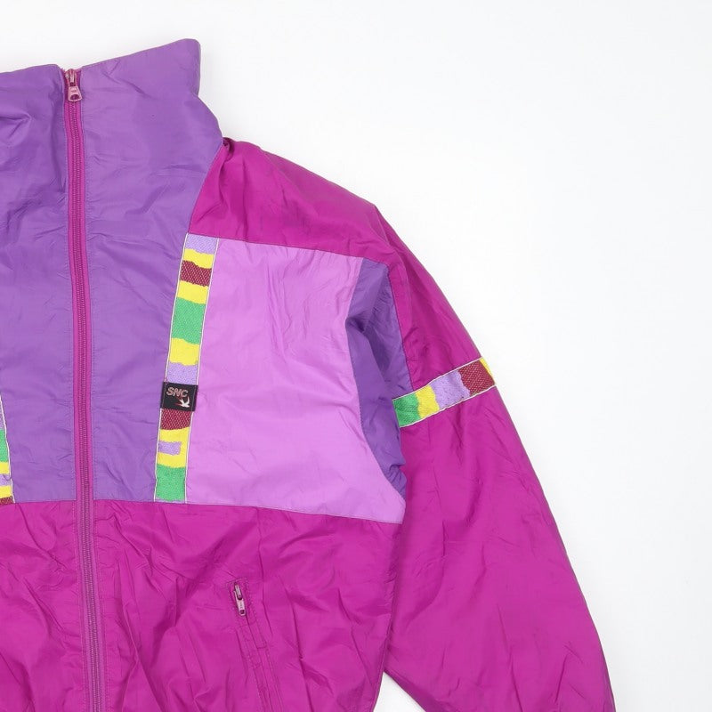 SNC Girls Pink Purple Ski Jacket Age 14 Hooded Colourblock Vintage