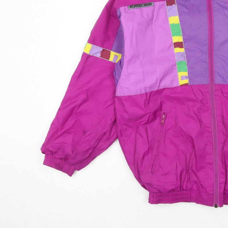 SNC Girls Pink Purple Ski Jacket Age 14 Hooded Colourblock Vintage