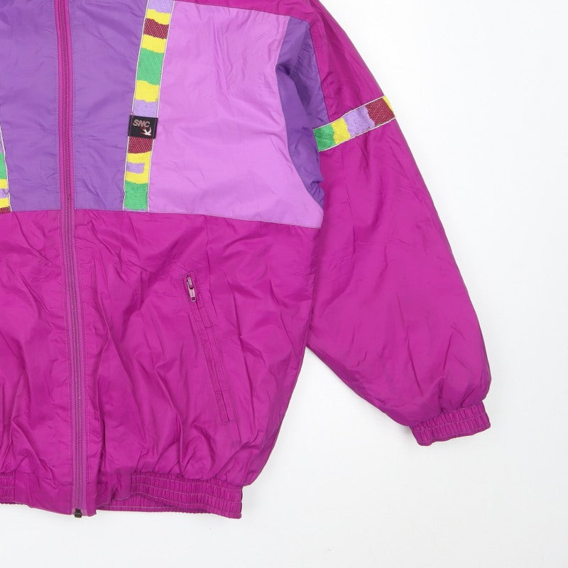 SNC Girls Pink Purple Ski Jacket Age 14 Hooded Colourblock Vintage