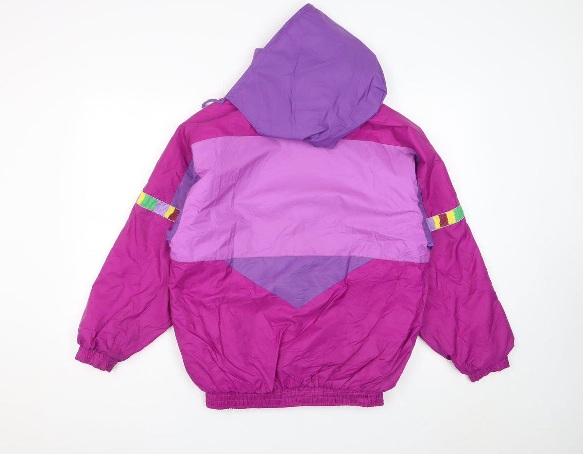 SNC Girls Pink Purple Ski Jacket Age 14 Hooded Colourblock Vintage