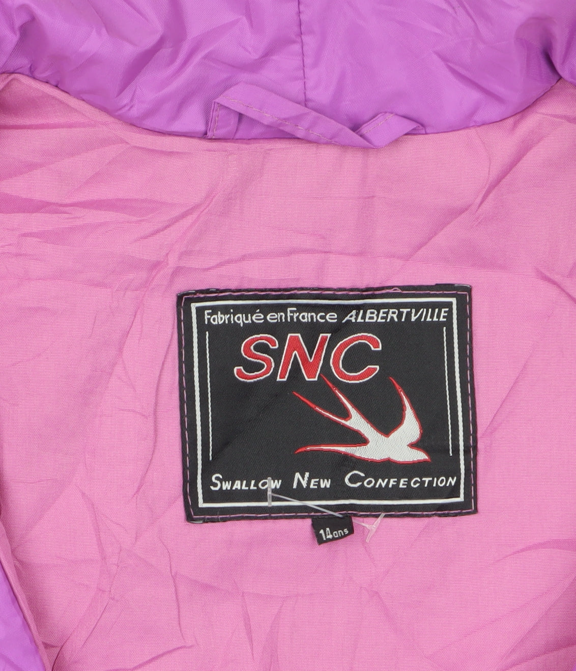 SNC Girls Pink Purple Ski Jacket Age 14 Hooded Colourblock Vintage