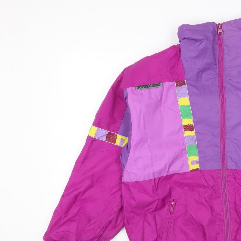 SNC Girls Pink Purple Ski Jacket Age 14 Hooded Colourblock Vintage