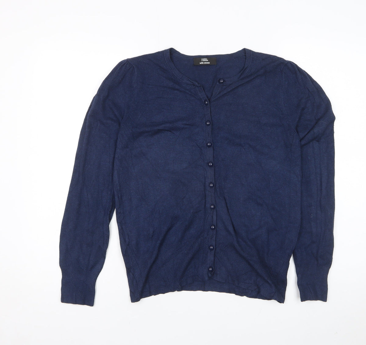 Marks and Spencer Women’s Blue Size M Button Front Cardigan Stretch Knit
