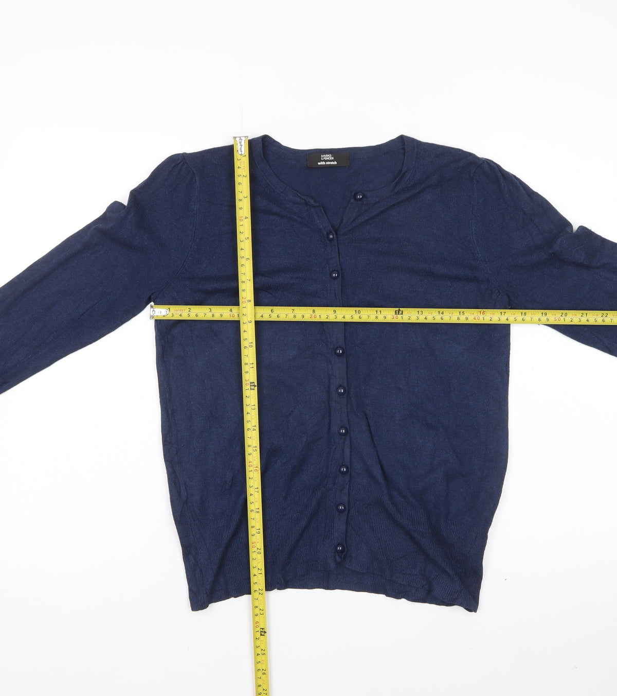 Marks and Spencer Women’s Blue Size M Button Front Cardigan Stretch Knit