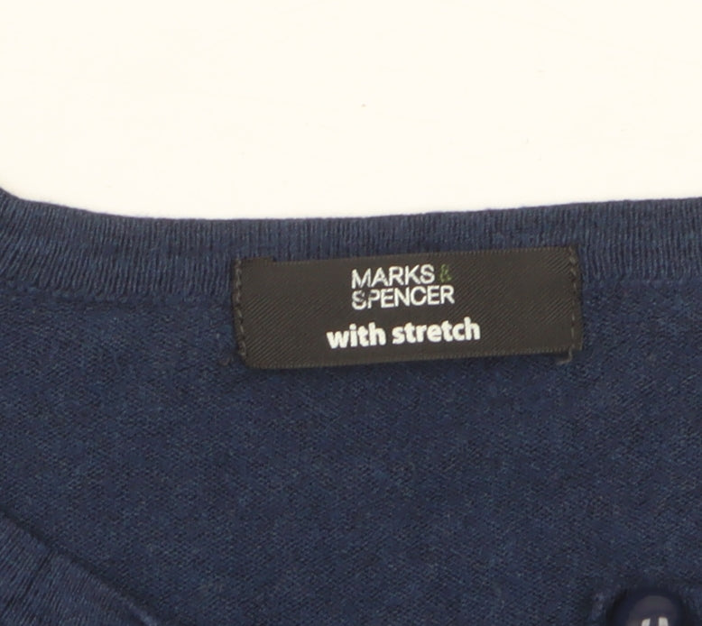 Marks and Spencer Women’s Blue Size M Button Front Cardigan Stretch Knit
