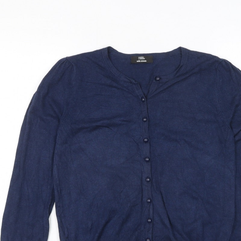Marks and Spencer Women’s Blue Size M Button Front Cardigan Stretch Knit