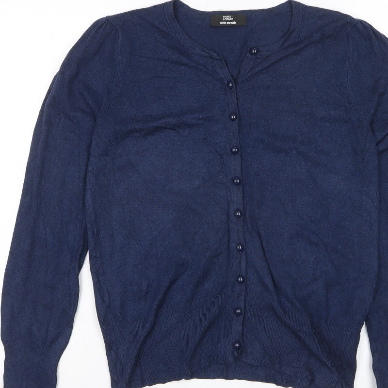 Marks and Spencer Women’s Blue Size M Button Front Cardigan Stretch Knit
