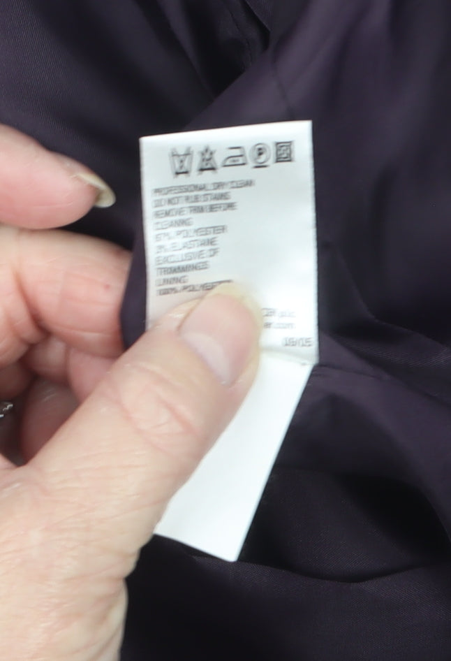 Marks & Spencer Women Black Fur Trim Zip Jacket Coat Size 14