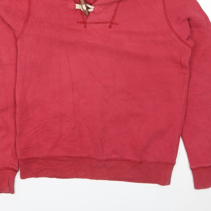Tommy Hilfiger Men Red S Vintage Fit Toggle Hoodie Fleece Logo