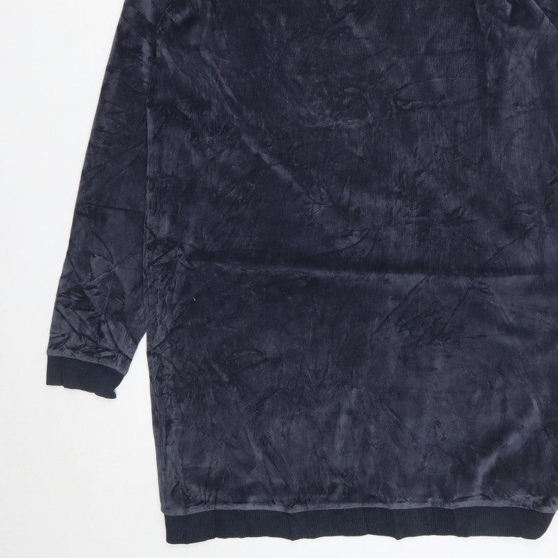 Jack Wills Women’s Blue Velour Pullover Hoodie UK 12 Long Sleeve