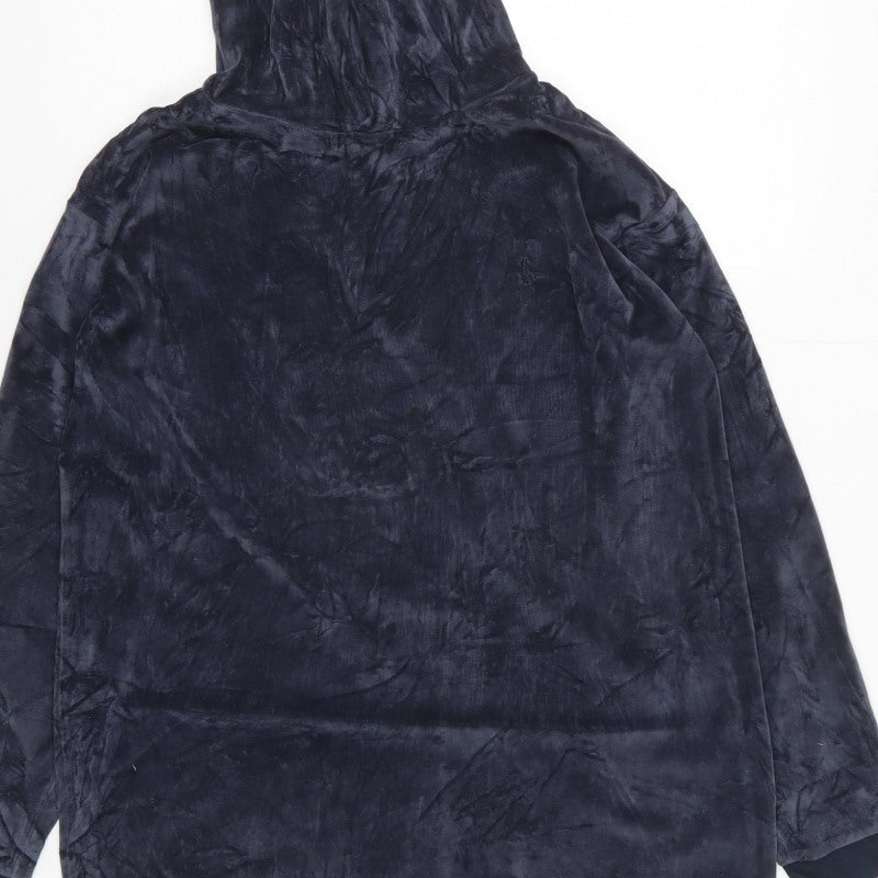 Jack Wills Women’s Blue Velour Pullover Hoodie UK 12 Long Sleeve