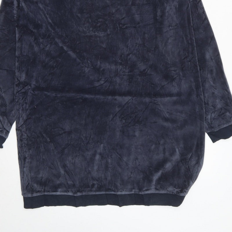 Jack Wills Women’s Blue Velour Pullover Hoodie UK 12 Long Sleeve