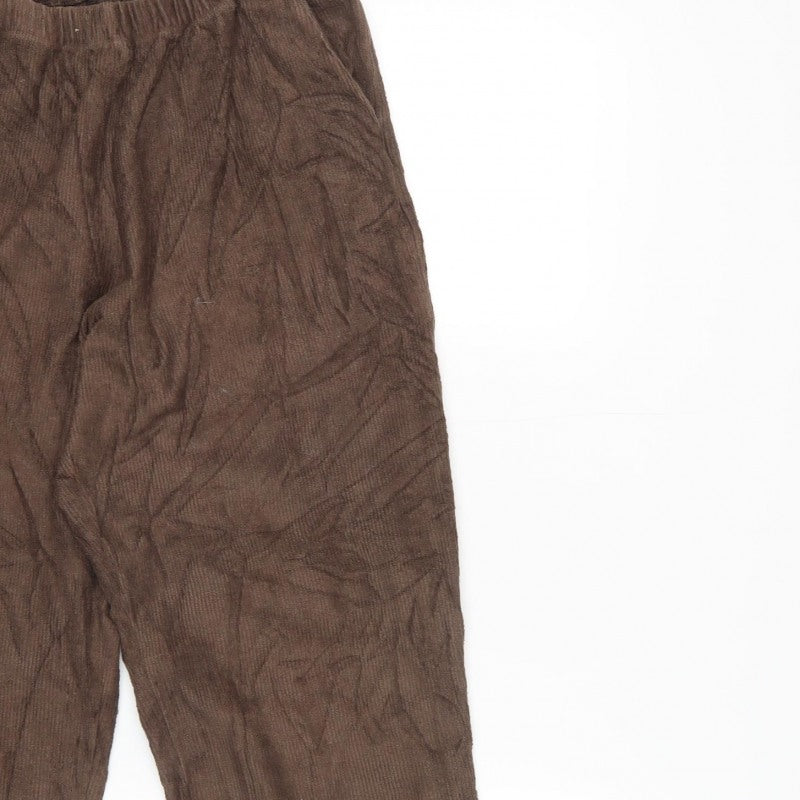 Lands' End Women Brown Corduroy Jogger Trousers UK 10-12 Elastic Waist