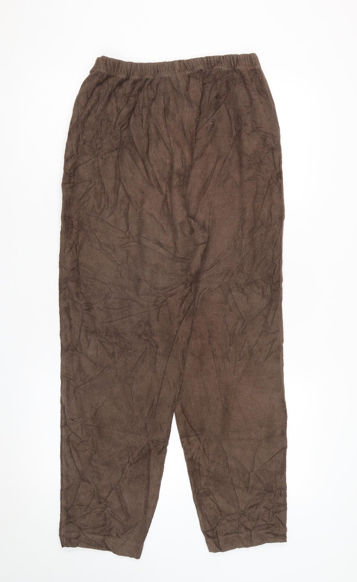 Lands' End Women Brown Corduroy Jogger Trousers UK 10-12 Elastic Waist