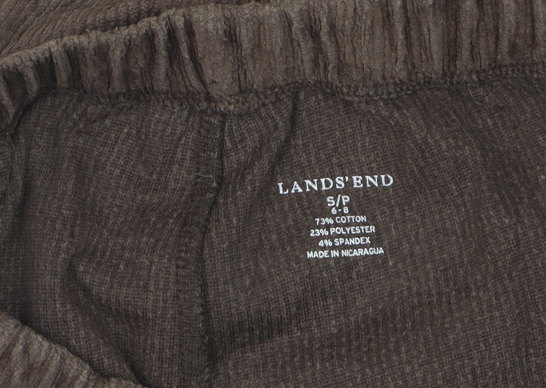 Lands' End Women Brown Corduroy Jogger Trousers UK 10-12 Elastic Waist