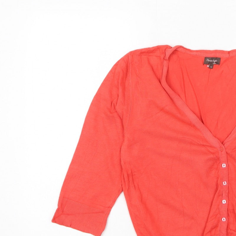 Phase Eight Women’s Coral Orange V-Neck Button Cardigan Size 12