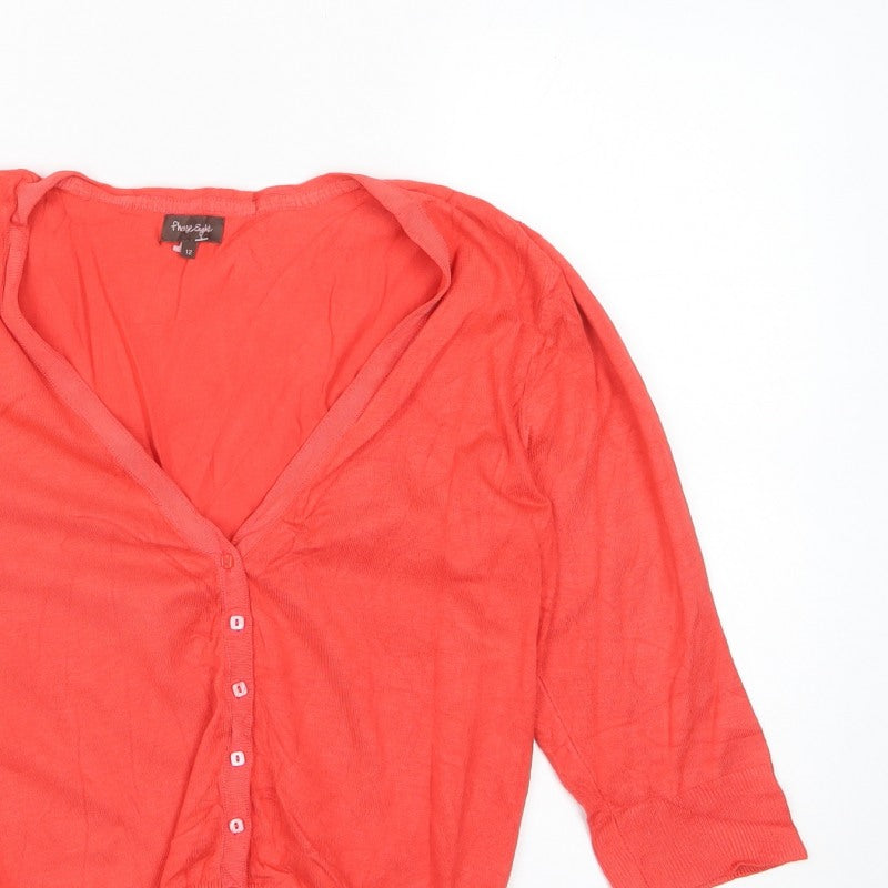 Phase Eight Women’s Coral Orange V-Neck Button Cardigan Size 12